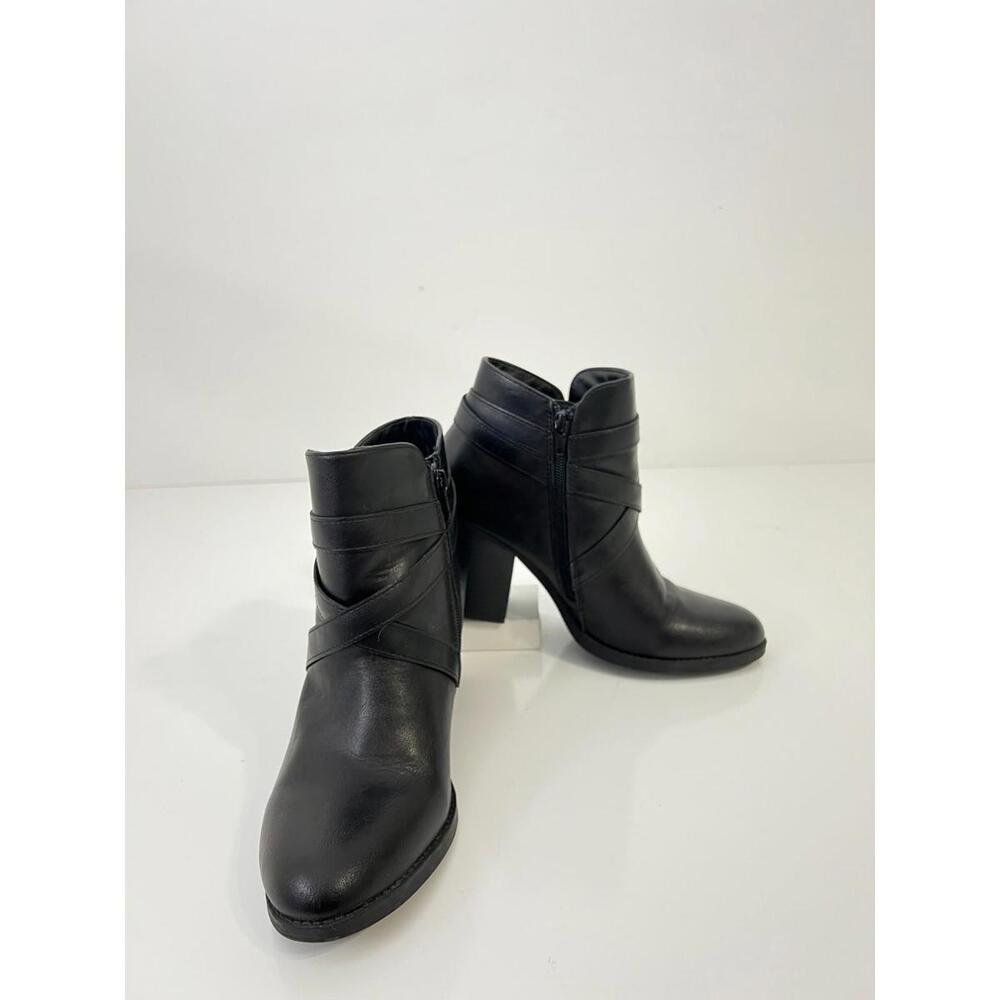 Zetaa Womens Faux Leather Buckle Ankle Boots, Size 9